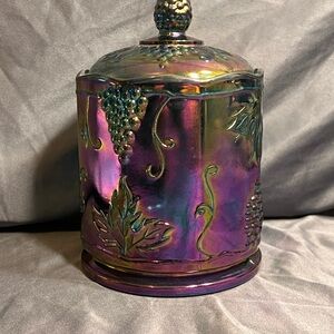Iridescent Grape Motif Canister